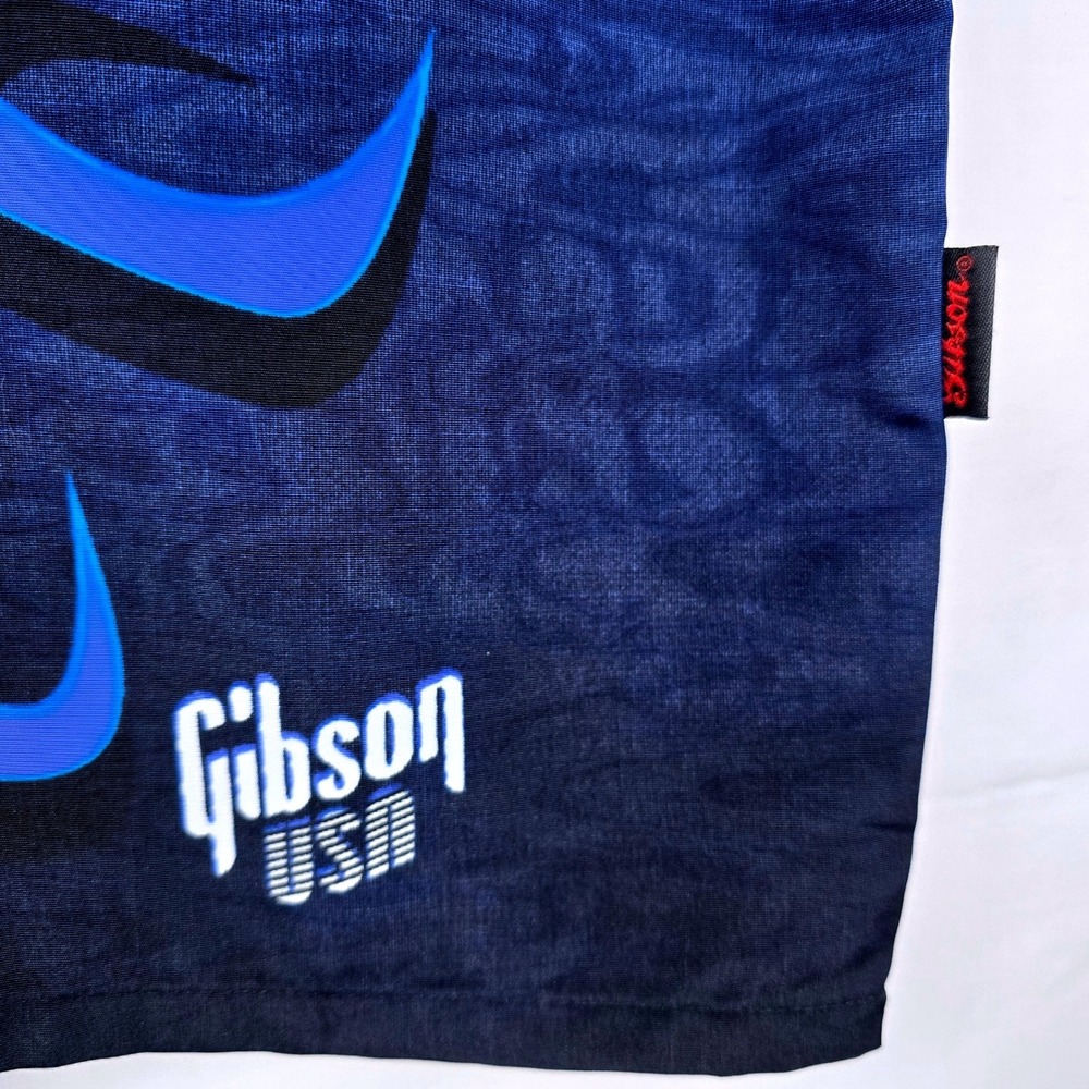 Gibson Tour Wear Dragonfly Shirt XL Blue White SG Guitar Tribal Flame Rock Mens - Picture 13 of 16